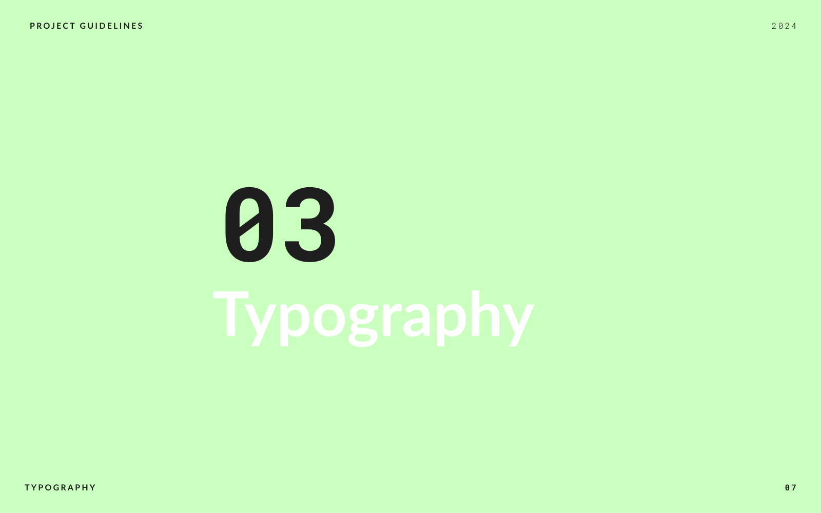Styleguide: typography
