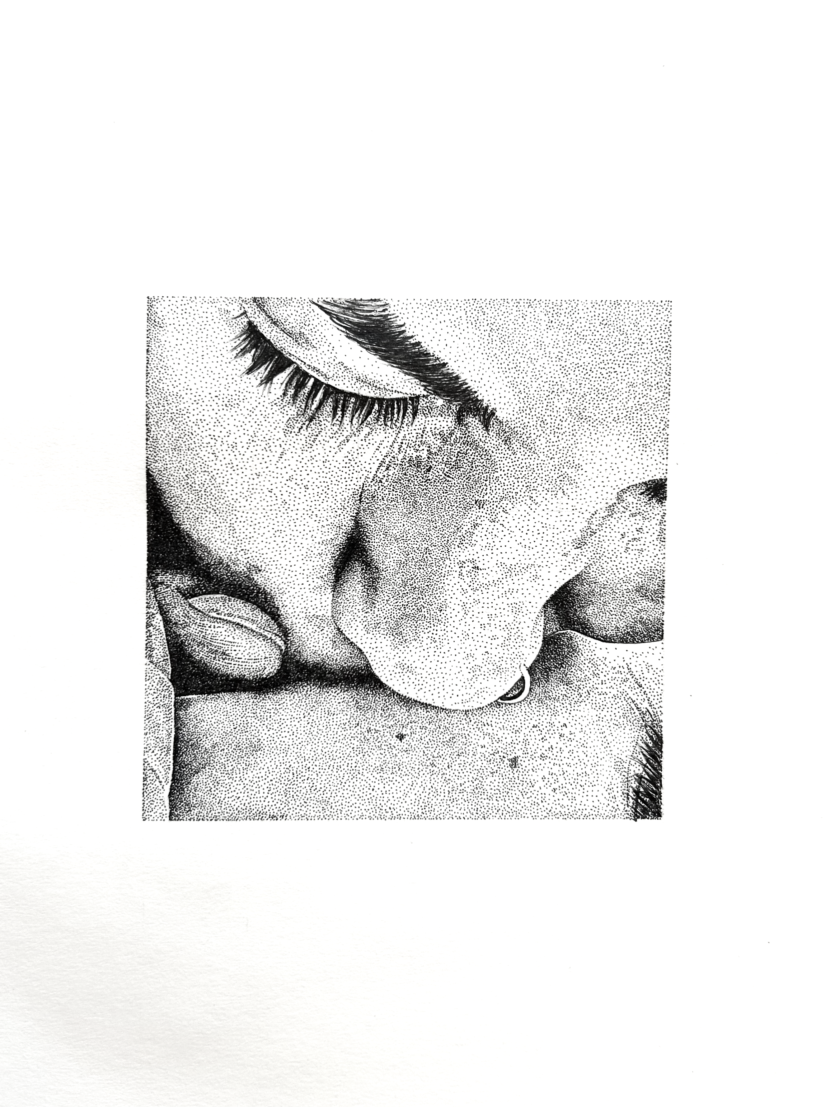 Drawing of a kiss by Elena Mauri